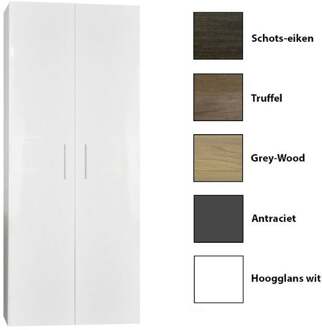 Kolomkast Sanicare Q4/Q15 2-Deurs Soft-Closing 160x67x32 cm Grey-Wood Eiken