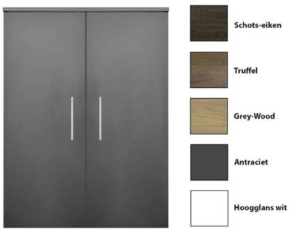 Kolomkast Sanicare Q4/Q15 2-Deurs Soft-Closing 90x67x32 cm Grey-Wood Eiken