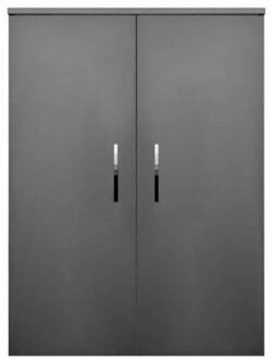 Kolomkast Sanicare Q6/Q14/Q16 2-Deurs Soft-Closing Chromen Greep 90x67x32 cm Grey-Wood Eiken