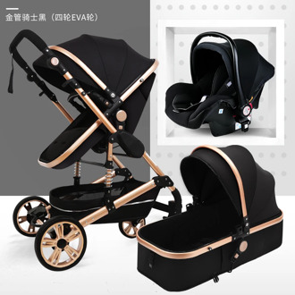 коляска Baby Stroller 3 in 1 Luxury Travel Guggy Carriage Basket Car Seat And Pram