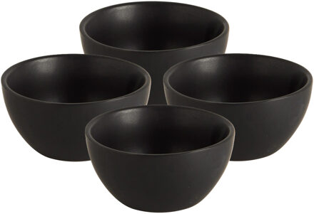 Kom - 8x - aardewerk - zwart - stapelbaar - D9.5 x 5 cm - schaaltje