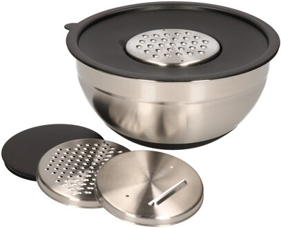 Kom/rasp/serveerschaal inclusief 3 raspen 24 cm