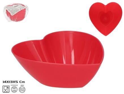 Kom rood hart 14x13x5 cm