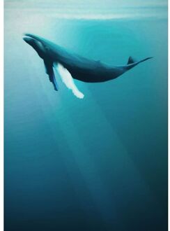 Komar Fotobehang Artsy Humpback Whale Blauw - 200 X 280 Cm - 610841