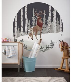 Komar Fotobehang - Bambi Great Prince 125x125cm - Rond - Vliesbehang - Zelfklevend Multikleur