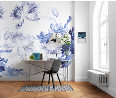 Komar Fotobehang - Blue Silhouettes 350x250cm - Vliesbehang Multikleur