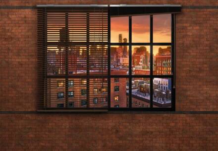 Komar Fotobehang - Brooklyn Brick 368x254cm - Papierbehang Multikleur
