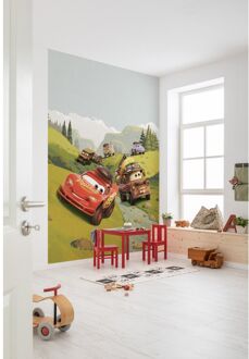 Komar Fotobehang - Cars Camping 200x280cm - Vliesbehang Multikleur