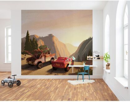 Komar Fotobehang - Cars Sundown 300x280cm - Vliesbehang Multikleur