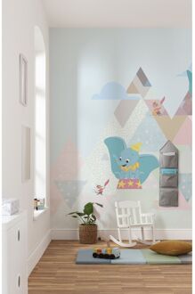 Komar Fotobehang - Dumbo flying elephant 300x280cm - Vliesbehang Multikleur