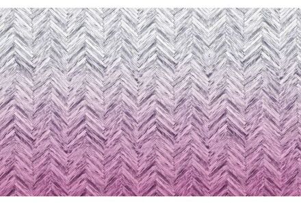 Komar Fotobehang - Herringbone Pink 400x250cm - Vliesbehang Multikleur