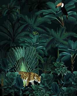 Komar Fotobehang - Jungle Night 200x250cm - Vliesbehang Multikleur