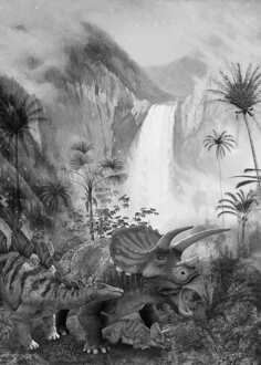 Komar Fotobehang - Jurassic Waterfall 200x280cm - Vliesbehang Multikleur