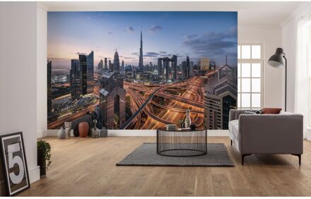 Komar Fotobehang - Lights of Dubai 450x280cm - Vliesbehang Multikleur