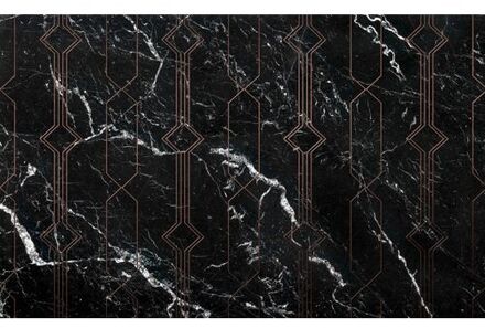 Komar Fotobehang - Marble Black 400x250cm - Vliesbehang Multikleur