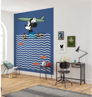 Komar Fotobehang Mickey Gone Surfin' - Blauw - 2,80m X 200cm