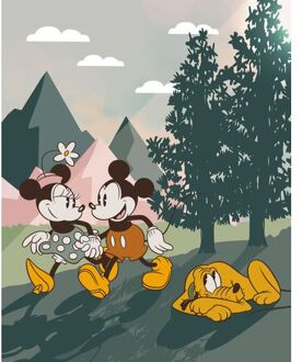 Komar Fotobehang Mickey & Minnie Mouse Groen, Roze En Geel - 2 X 2,50 M - 612776