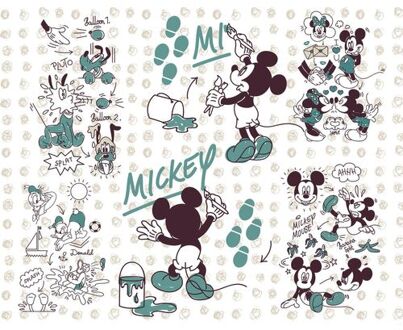 Komar Fotobehang Mickey Mouse Mintgroen En Zandkleurig - 250 X 280 Cm - 610074
