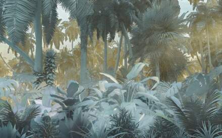 Komar Fotobehang - Misty Jungle 400x250cm - Vliesbehang Multikleur