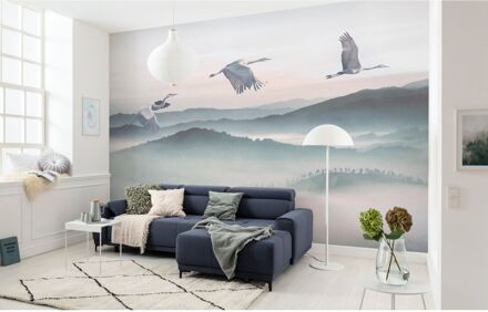 Komar Fotobehang - Mystic Cranes 400x280cm - Vliesbehang Multikleur