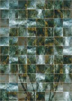 Komar Fotobehang - Palm Puzzle 200x280cm - Vliesbehang Multikleur