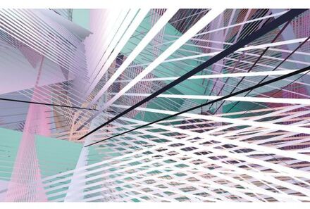 Komar Fotobehang - Space Grid Spring 400x250cm - Vliesbehang Multikleur