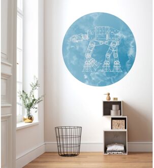 Komar Fotobehang - Star Wars AT-AT 125x125cm - Rond - Vliesbehang - Zelfklevend Multikleur