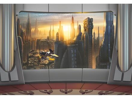 Komar Fotobehang - Star Wars Coruscant View 368x254cm - Papierbehang Multikleur