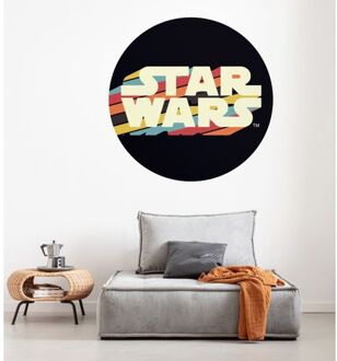 Komar Fotobehang - Star Wars Typeface 125x125cm - Rond - Vliesbehang - Zelfklevend Multikleur