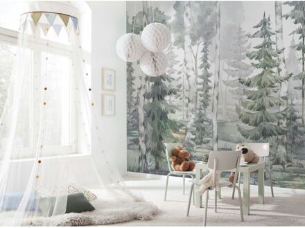 Komar Fotobehang White Birches - Groen - 2,50m X 300cm