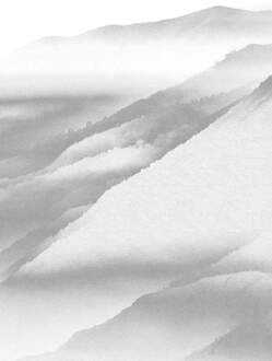 Komar Fotobehang - White Noise Mountain 200x280cm - Vliesbehang Multikleur