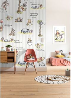 Komar Fotobehang - Winnie Pooh Stripes 200x280cm - Vliesbehang Multikleur