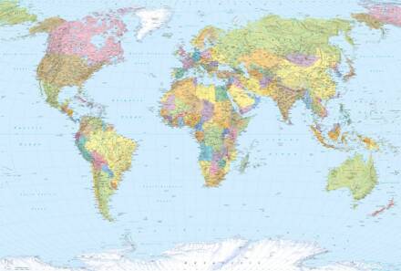 Komar Fotobehang World Map Xxl 368x248 Cm Xxl4-038