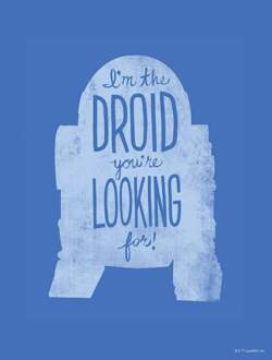 Komar Kunstdruk Star Wars - Silhouette Quotes R2D2 30x40cm Divers - 30x40 cm