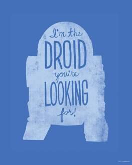Komar Kunstdruk Star Wars - Silhouette Quotes R2D2 40x50cm Divers - 40x50 cm