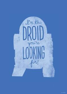 Komar Kunstdruk Star Wars - Silhouette Quotes R2D2 50x70cm Divers - 50x70 cm