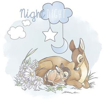 Komar Poster Bambi Good Night Blauw En Beige - 40 X 50 Cm - 610096