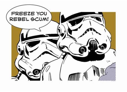 Komar Poster Star Wars Classic Comic Quote Stormtrooper Okergeel, Zwart En Wit