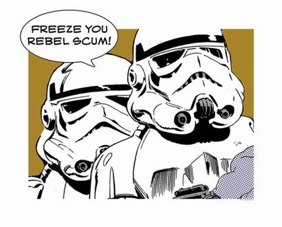 Komar Poster Star Wars Classic Comic Quote Stormtrooper Okergeel, Zwart En Wit