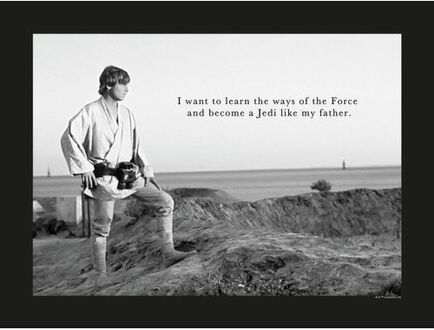 Komar Poster Star Wars Classic Luke Quote Zwart Wit - 40 X 30 Cm - 610257
