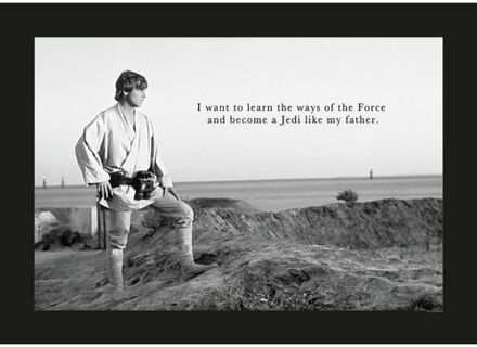 Komar Poster Star Wars Classic Luke Quote Zwart Wit - 70 X 50 Cm - 610259