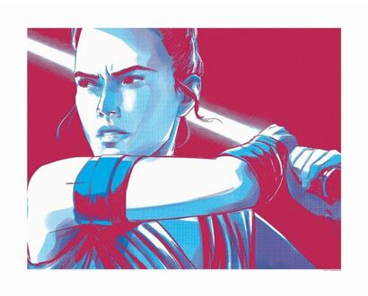 Komar Poster Star Wars Faces Rey Rood En Blauw - 50 X 40 Cm - 610264