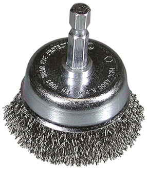 Komborstel 75X0.3 Met 1/4"Zeskant Stift Met Gegolfd Staaldraad - 751323