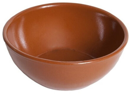 Kommetje/serveer schaaltje - 1x - ontbijt/hapjes - Spaans terracotta - stapelbaar - 15 x 6 cm