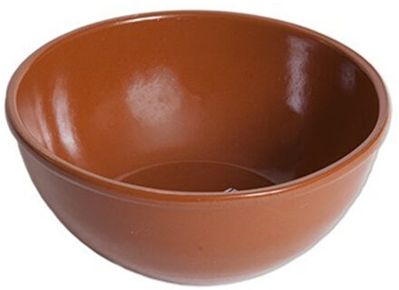 Kommetje/serveer schaaltje - 1x - ontbijt/hapjes - Spaans terracotta - stapelbaar - 18 x 7 cm