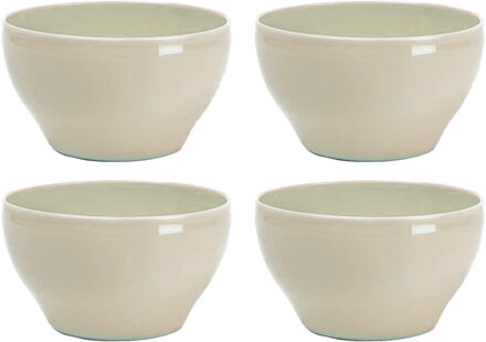 Kommetjes/schaaltjes - 10x - Dessert/ontbijt - Kunststof - D14 cm - Beige