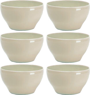 Kommetjes/schaaltjes - 12x - Dessert/ontbijt - Kunststof - D14 cm - Beige