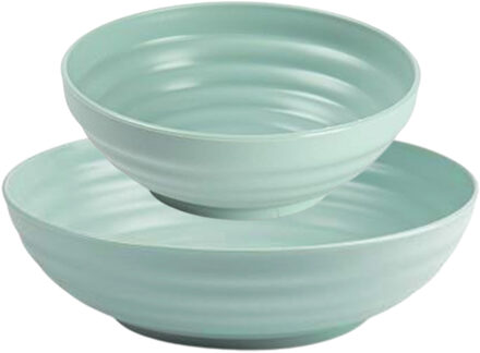 Kommetjes/schaaltjes - 12x stuks - Dessert/ontbijt - Kunststof - Mintgroen