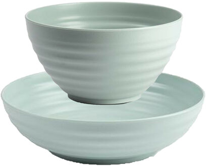 Kommetjes/schaaltjes - 12x stuks - Dessert/ontbijt - Kunststof - Mintgroen