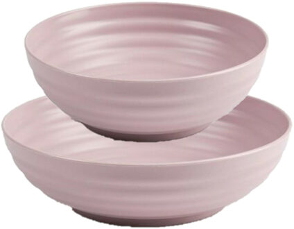 Kommetjes/schaaltjes - 12x stuks - Dessert/ontbijt - Kunststof - Oudroze